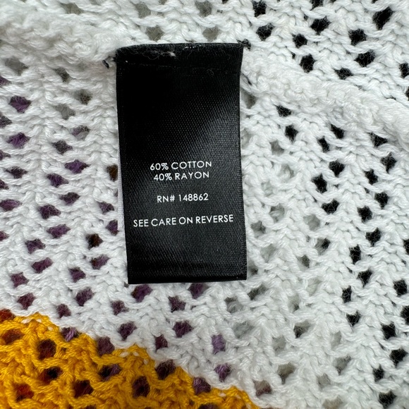 Torrid Open Stitch Boho Sweater Swim Cover Top Tunic 2X Crochet Fringe Striped - Picture 10 of 10